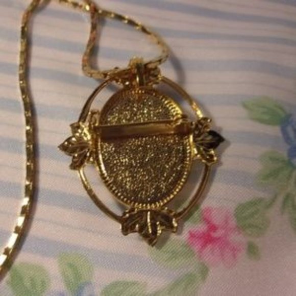 "Resin Cameo Pin/Pendant With 30"" Long Chain " - Picture 3 of 5